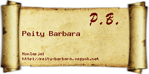 Peity Barbara névjegykártya